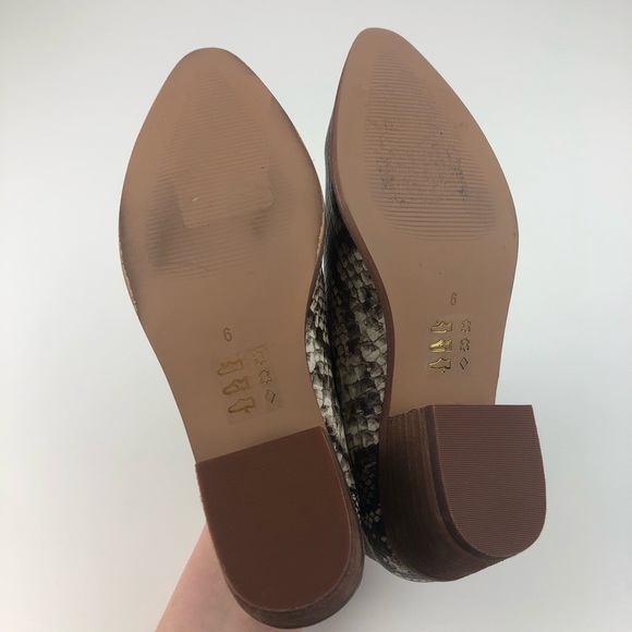 Madewell Sonia Low Chelsea Leather Bootie 6 Natural Multi Snake Embossed $188 - Picture 9 of 11